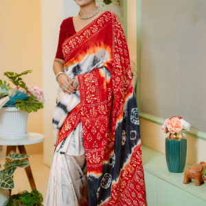 Vegetable Silk Batik Saree-019