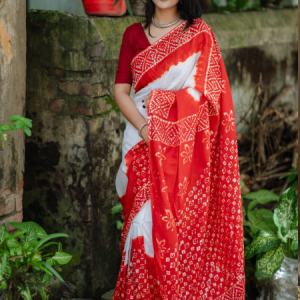 Vegetable Silk Batik Saree-017